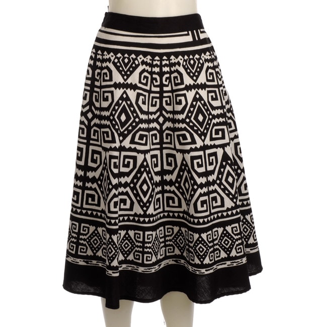 Studio West Womens Black and White Circle Skirt  