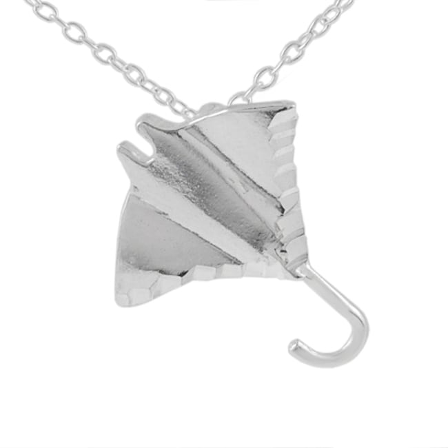 Sterling Silver Sting Ray Fish Pendant  