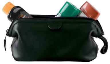 Royce Mens Faux Leather Toiletry Bag  