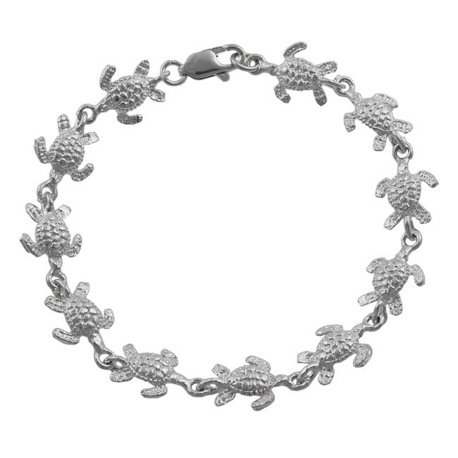 Shop Journee Sterling Silver High Polish Sea Turtle Bracelet - Free ...