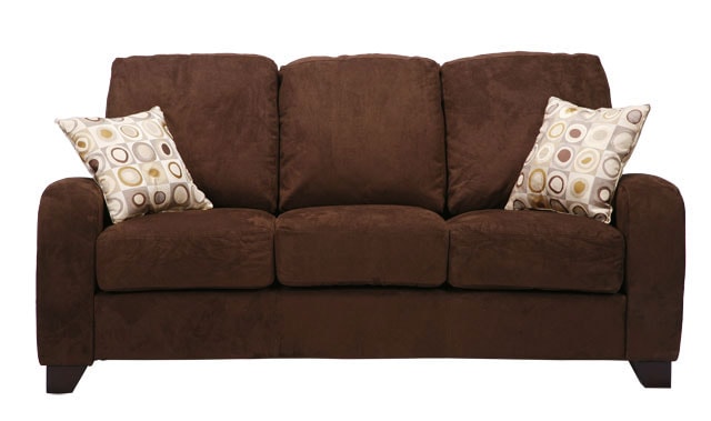 Fendor Chocolate Brown Twill Microfiber Modern Sofa  