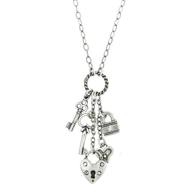 Charming Life Sterling Silver Key to My Heart Charm Necklace 