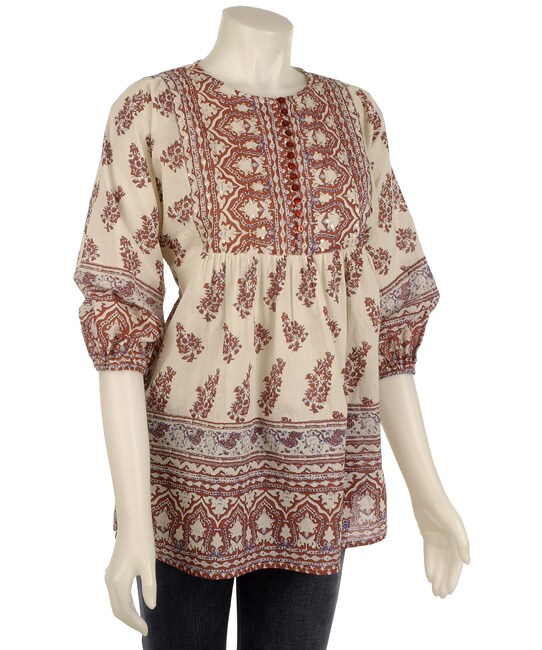 Shop Chaudry Women's 3/4-sleeve Paisley Hippie Shirt - Free Shipping On ...
