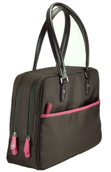 Pinder Bags Chocolate / Pink GiddyUp Womens 14 inch Laptop Bag 