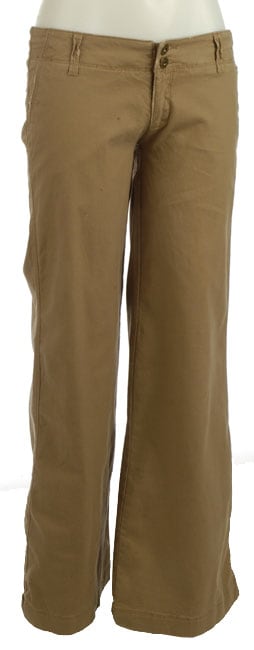 BB Dakota Womens Khaki Flat Front Twill Pants  