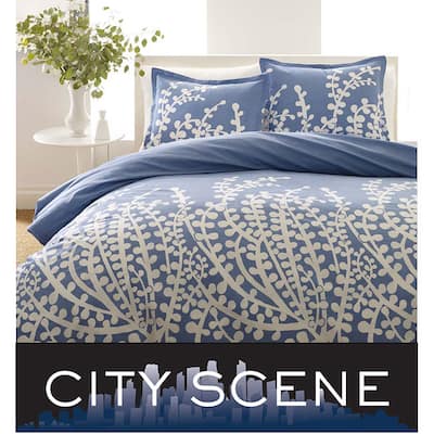 City Scene Branches French Blue 7-piece Bed in a Bag with Sheet Set