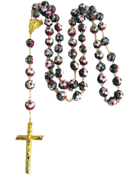 Jerusalem 12 mm Cloisonne Rosary Beads  