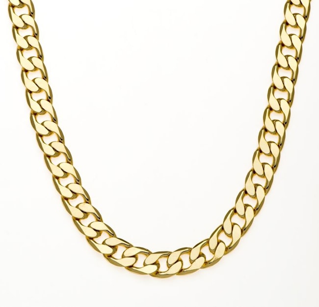 14k Yellow Gold Overlay 20 inch Cuban Necklace  