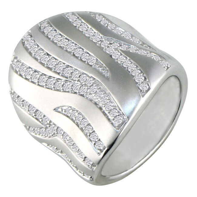 14k White Gold 7/8ct TDW Diamond Cigar Style Ring  