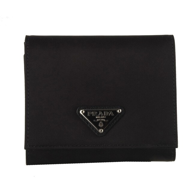 Prada Tessuto Black Nylon Tri-fold Wallet - 11216526 - Overstock.com ...