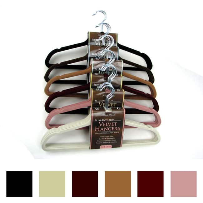 Karen Rhodes 24 Compact Velvet Clothes Hangers
