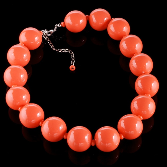 Haskell Pink Plastic Bead Necklace  