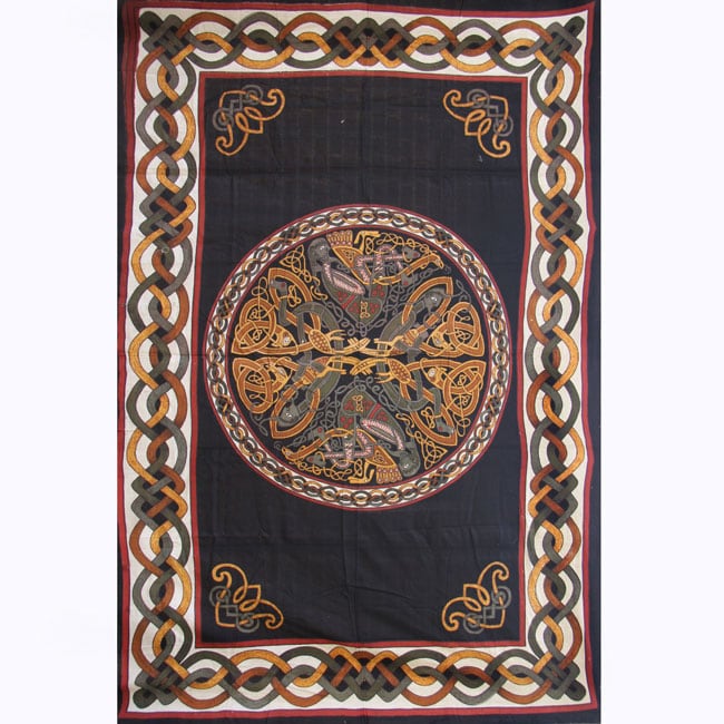 Hand woven Bedspread Celtic Pattern (India)  