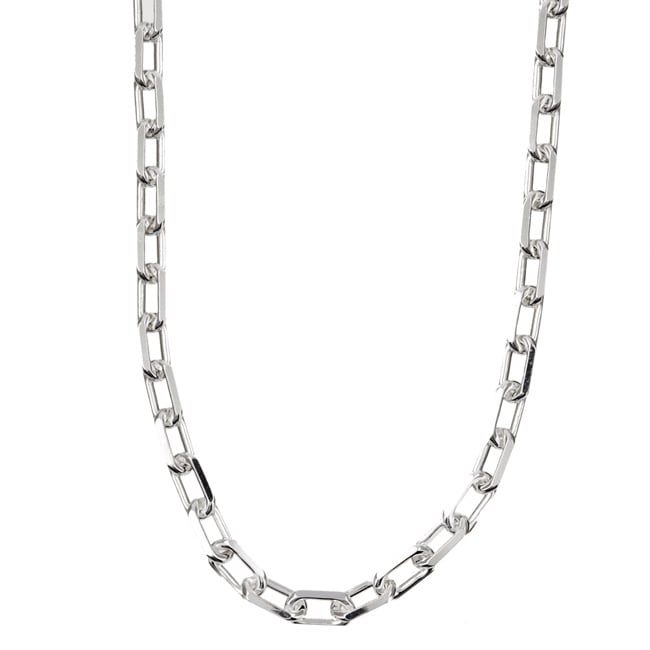 Sterling Silver 24 inch Italian Boston Link Chain  