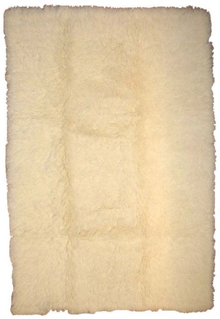   2000 gram Greek Flokati White Wool Shag Rug (7 x 10)  