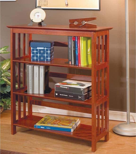 36"H Mission Style Solid Wood Bookcase