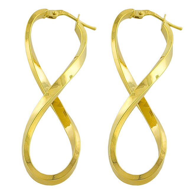 10k Yellow Gold Figure-8 Hoop Earrings - Free Shipping Today ...
