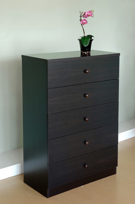 Modern 5 drawer Wood Chest  