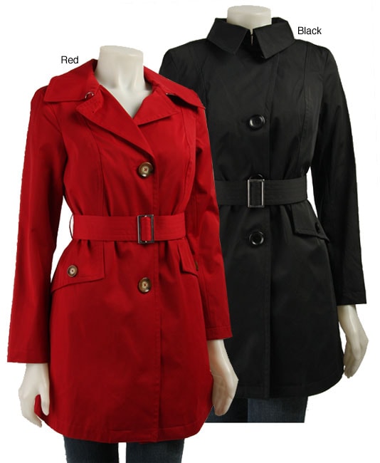 MICHAEL Michael Kors Womens Petite Belted Trench Coat  