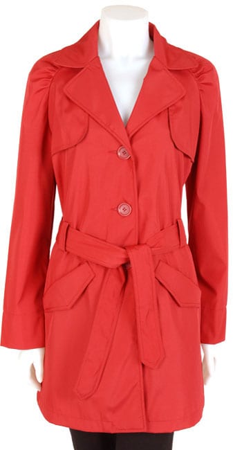 Black Rivet Womens Red Trench Coat  