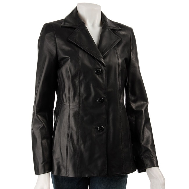 Jones New York Women's Leather Blazer - 11267145 - Overstock.com ...