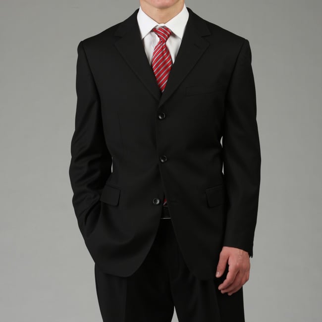 Mens Solid Black Suit  