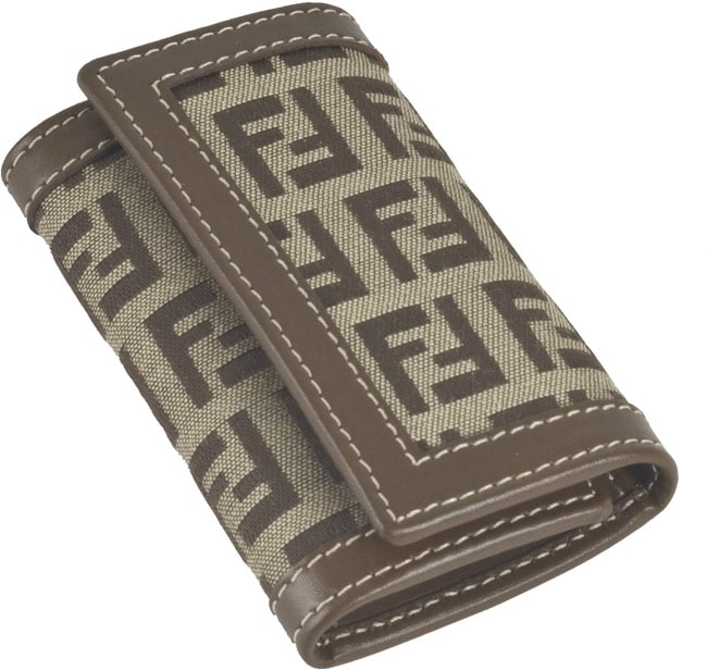 Fendi Womens Brown Zucchino Canvas Key Case  