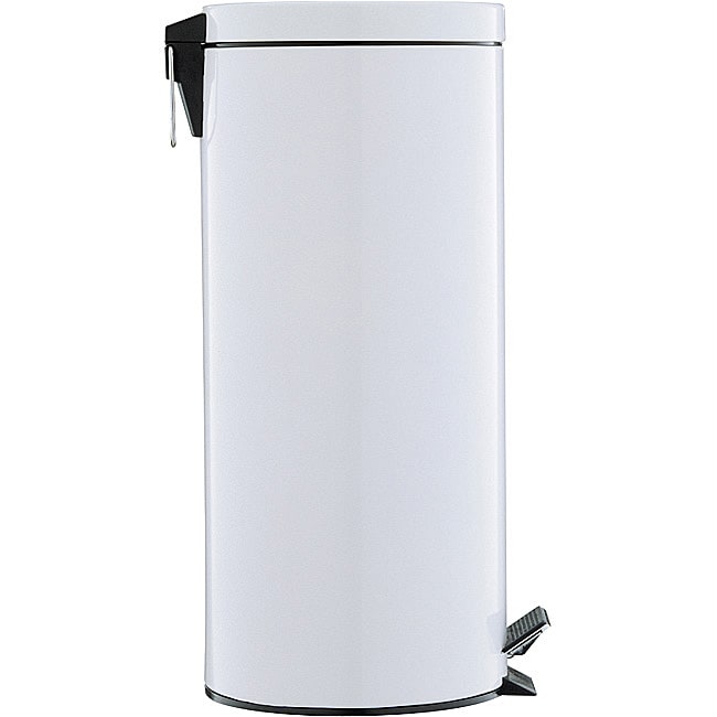 White 17.5 quart Step Open Trash Can  