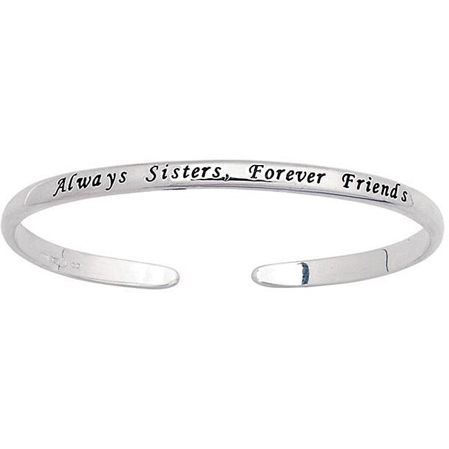 Sterling Silver Engraved Sister Sentiment Cuff Bracelet Free Sterling Silver Engraved Sister Sentiment Cuff Bracelet