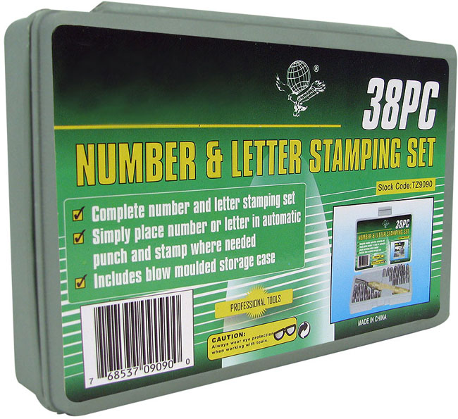 Number and Letter 38 piece Metal Stamping Set  