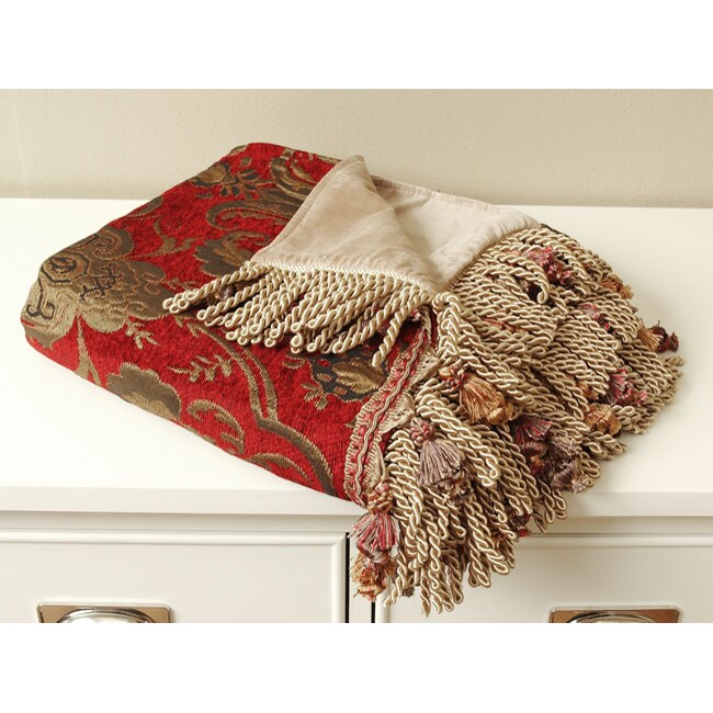 Red/ Gold Jacquard Throw - Free Shipping On Orders Over ...