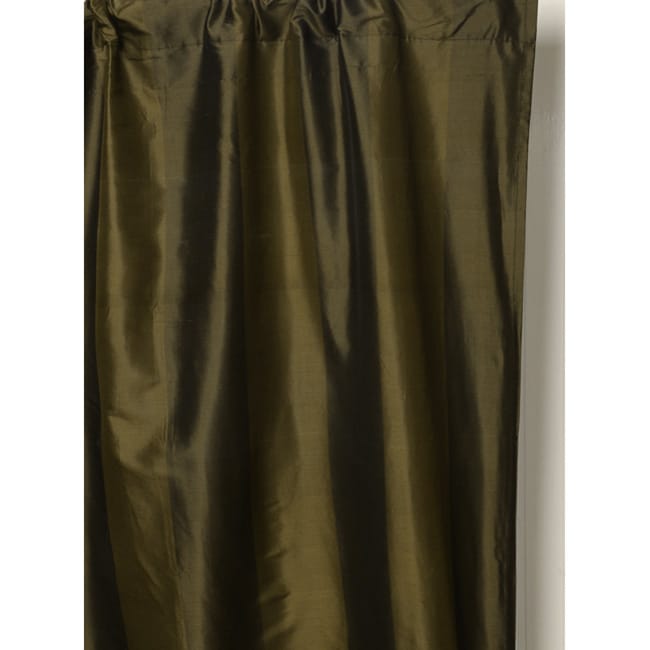 Woodland Green 100 percent Silk Taffeta Curtain (India)