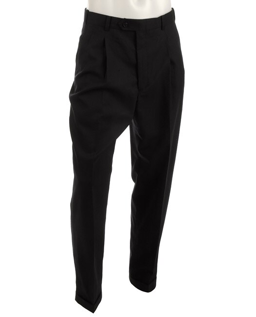 Pierre Cardin Expander Solid Black Wool Trousers  