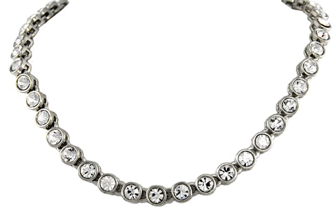 Silverplated All around CZ Necklace  