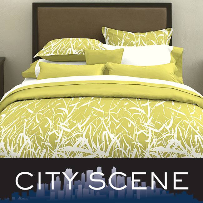 City Scene Bamboo Celadon 7-piece Bed in a Bag with Sheet Set