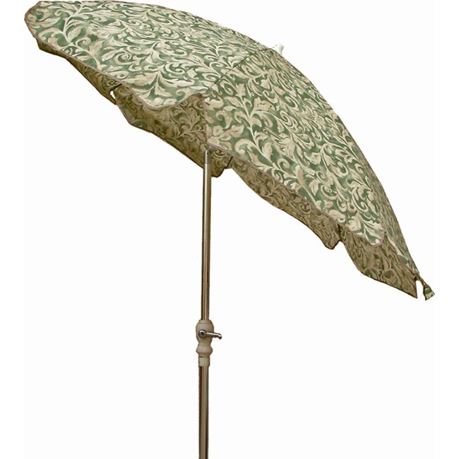 Shop Green Floral 7 5 Foot Umbrella Free Shipping Today Overstock 3179254