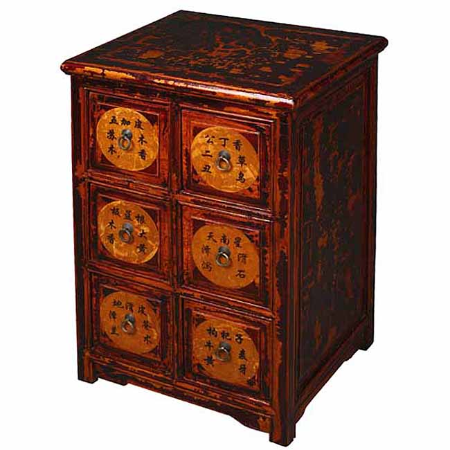 Antique Style Crackle Finish Chinese Dresser  