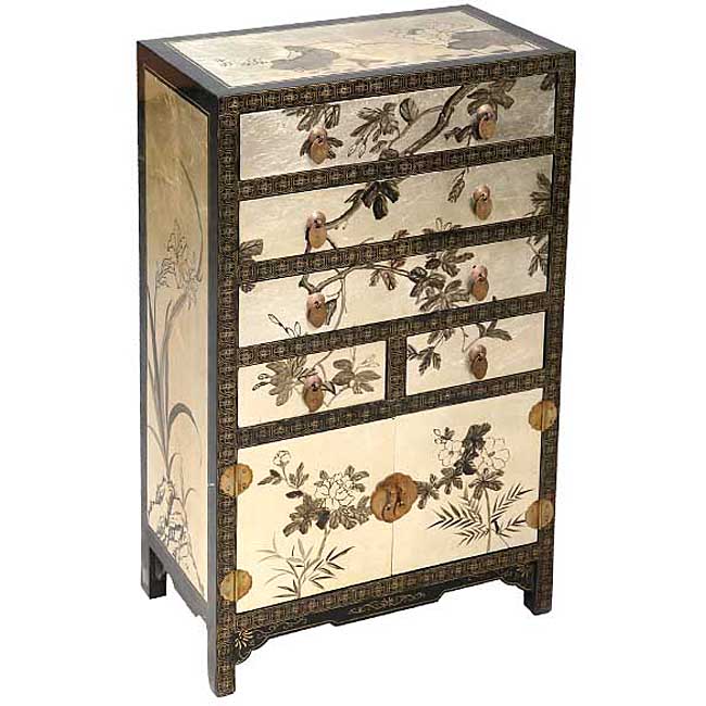 Silver/ Black Lacquer Asian Dresser Free Shipping Today Overstock