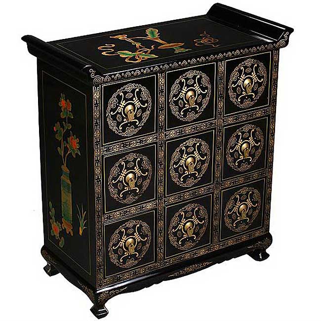 Black Lacquer Gold Trim Chinese Storage Cabinet Free Shipping Black Lacquer Gold Trim Chinese Storage Cabinet