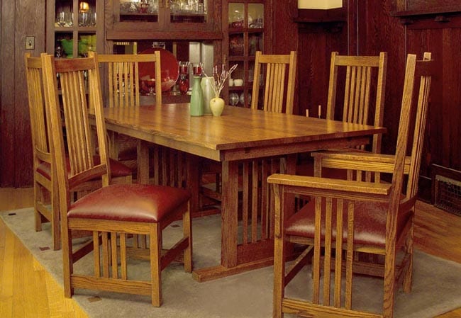 Mission Solid Oak 7 piece Grand Dining Set  