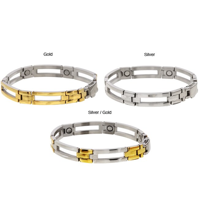 Gold /& Silver Women magnetic stainless steel link bracelet for health /& beauty