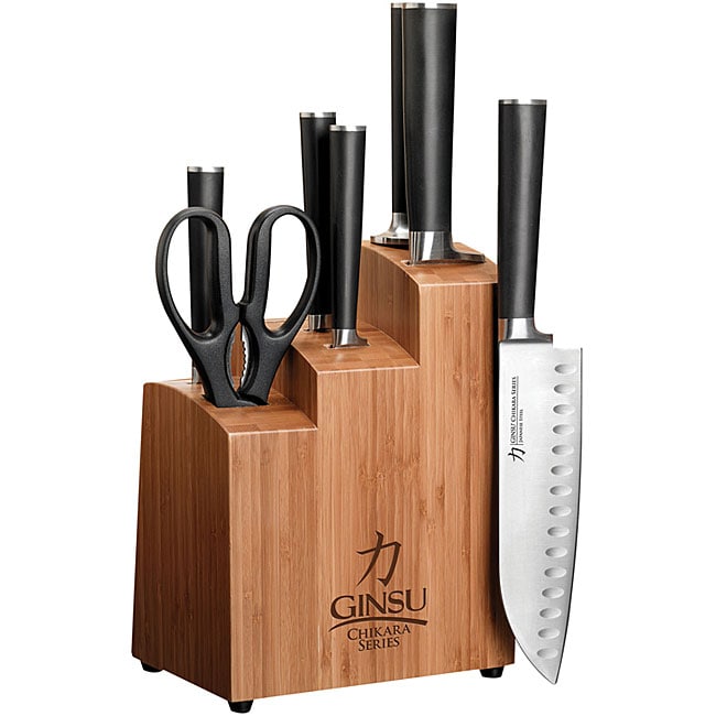 ginsu knife set with block