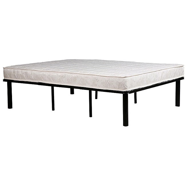 None Black Steel King size Mattress Bed Frame Black Size King