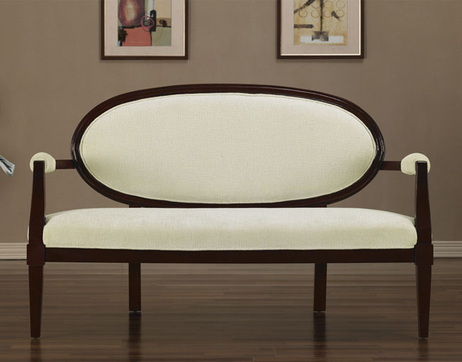 Cream Oval Back Settee