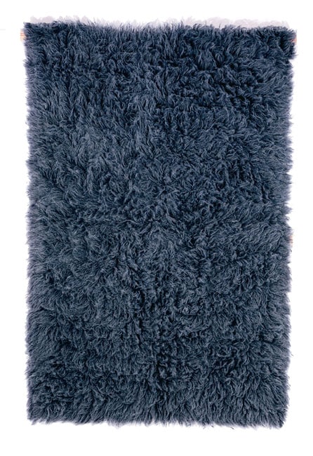 Greek Flokati Denim Blue Wool Shag Rug (110 x 210)