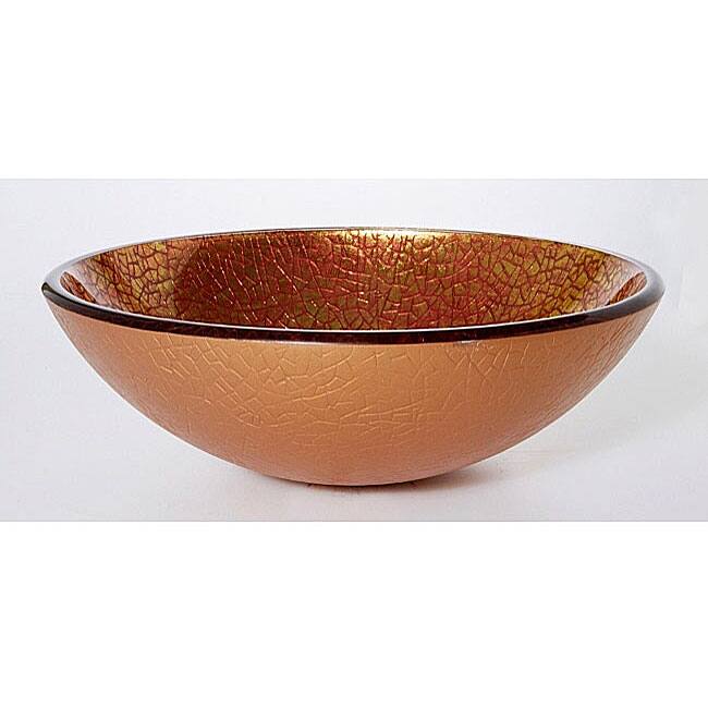 DeNovo Pomegranate Glass Vessel Bathroom Sink