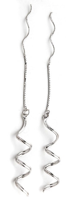 Sterling Silver Corkscrew Threader Earrings  