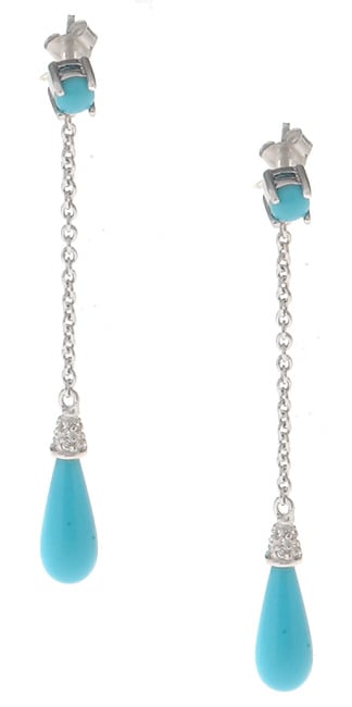 Sterling Silver Turquoise Drop Earrings  