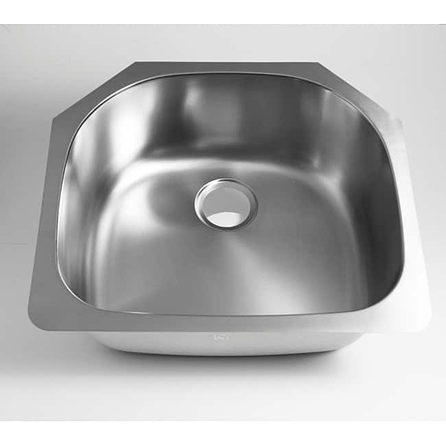 DeNovo Single Stainless Steel Undermount D-shape Sink