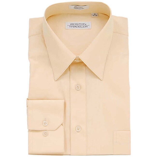 Boston Traveler Men's Peach Dress Shirt - 11366773 - Overstock.com ...